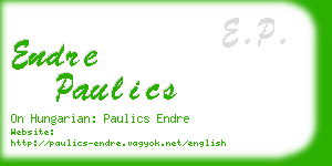 endre paulics business card